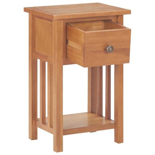 Table A Revues Avec Tiroir 35x27x55 Cm Bois De Chene Solide