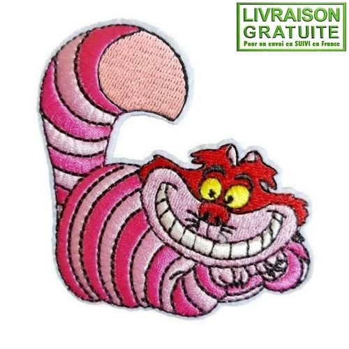 Patch Écusson Chat Du Cheshire Alice Au Pays Des Merveilles - Thermocollant