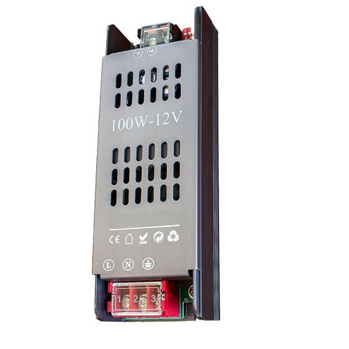 Alimentation LED Slim 12V CC, 100 W, transformateur DIP réglable (25%-100%), entrée 200-240 V CA, IP20