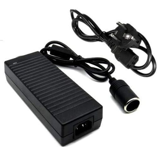 Convertisseur Transformateur Adaptateur Secteur Alimentation Chargeur AC 220V vers DC 12V 10A 120W Allume Cigare pour Glacière Électrique Mini Compresseur d'air Aspirateur Main Mini Frigo