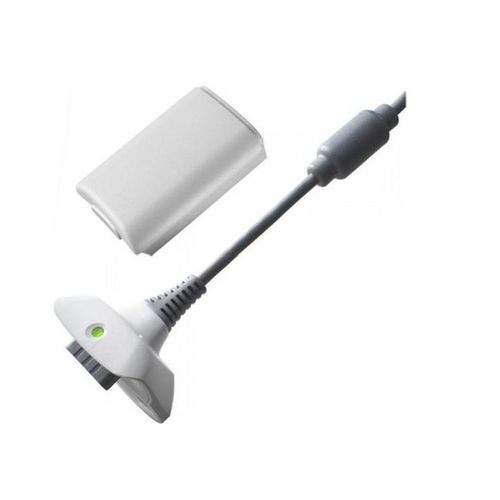 Play & Charge Pour Xbox 360 - Batterie 3600 Mah + Câble Chargeur 1 Mètre - Blanc - Straße Game ®