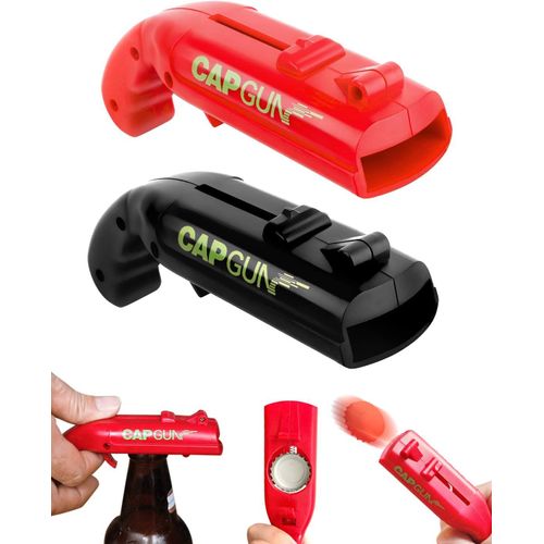 Ouvre-Bouteille,lot de 2 Décapsuleurs à Capuchon,Ouvre-boîte en Forme de Pistolet Jouet pour Catapultes de Lance-Bouteilles de Fête de Bar (lot de 2)