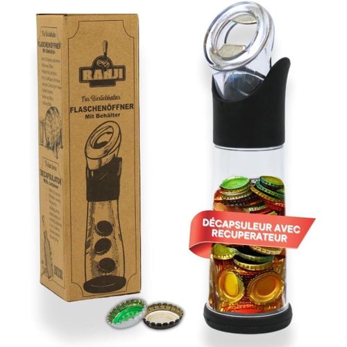 Décapsuleur Avec Récipient Intégré - Collecte Facile Des Capsules | Décapsuleur Bière Et Écologique | Idée Cadeau | Fête Des Pères