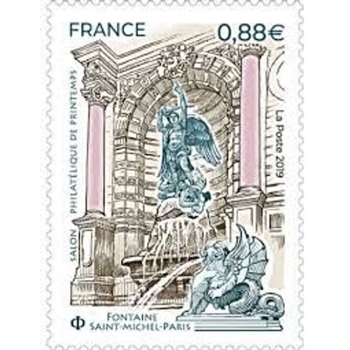 39ème Salon Philatélique De Printemps À Paris : Fontaine Saint-Michel À Paris Année 2019 N° 5304 Yvert Et Tellier Luxe