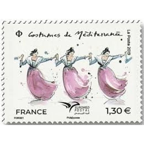Euromed Postal Réseau Postal Euro-Méditerranéen : Costumes D'Arlésienne Année 2019 N° 5339 Yvert Et Tellier Luxe