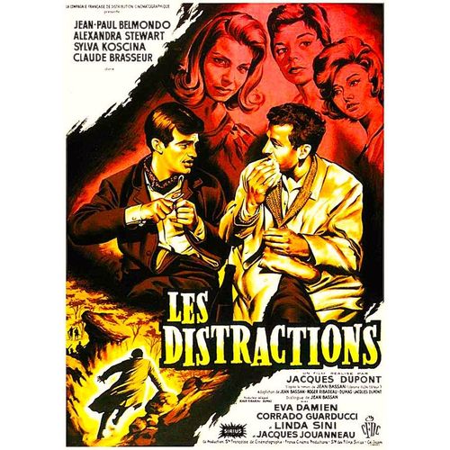 *** Les Distraction De Jacques Dupont - 1961 -Jean-Paul Belmondo - Alexandra Stewart - Claude Brasseur - Sylvia Koscina - Affiche Cinéma Originale - 60 X 80 (Mascii) - Très Bon Etat ***