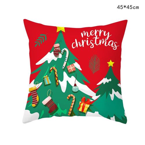 Housse De Coussin De Canapé En Acajou, Taie D'oreiller De Dessin Animé Père Noël Bonhomme De Neige, Décoration De Joyeux Noël Pour La Maison, Ornements De Noël, 2022