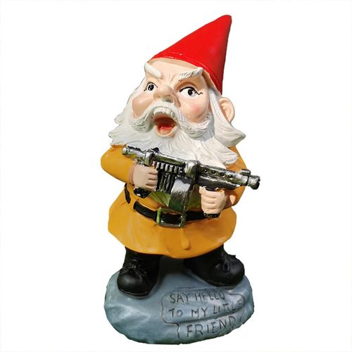 Fantaisiste en colère vieux M. Gnome Nain Holding Outil Avertissement Planche Signe Statue Patio Intérieur Porche Bord De La Piscine Gnomes Figurine Nouveau
