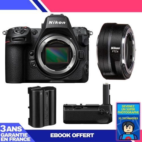 Boitier Nikon Z8 + FTZ II + Boitier Nikon MB-N12 + 1 Nikon EN-EL15C + Ebook 'Devenez Un Super Photographe'