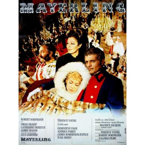 Mayerling - Affiche Originale De Cinéma - Format 120x160 Cm - Un Film De Terence Young Avec Omar Sharif, Catherine Deneuve, James Mason, Ava Gardner, James Robertson Justice, Geneviève Page - 1968