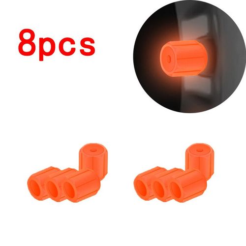 Lumineux Bouchons De Valve De Pneu 6 Couleurs Voiture Moto Rougeoyante Couvercle De Soupape De Pneu De Voiture Moyeu - Orange 8pcs