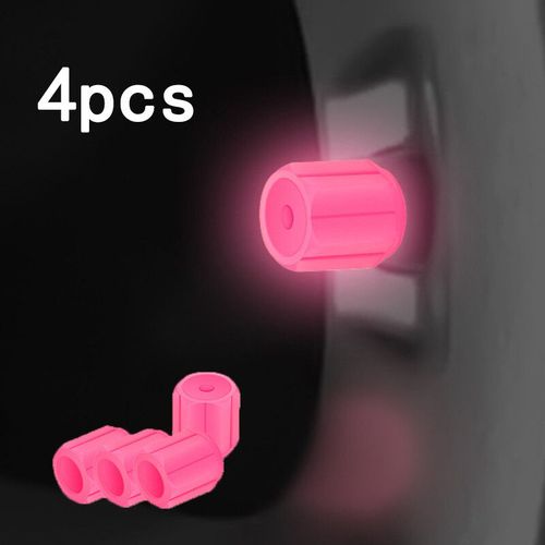 Lumineux Bouchons De Valve De Pneu 6 Couleurs Voiture Moto Rougeoyante Couvercle De Soupape De Pneu De Voiture Moyeu - Pink 4pcs-C