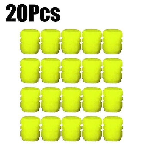 Mini Bouchons De Valve Brillants Colorés Pour Voiture Et Moto,Couvercle De Moyeu De Roue,Accessoires De Décoration - Yellow 20pcs -B