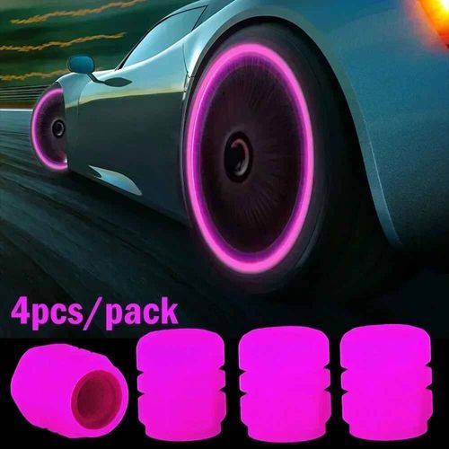 Bouchons De Assujetshoous Pour Voiture,Moto,Vélo,Style De Roue,Décoration De Moyeu Universel,Rouge Structurels Ent- 4pcs (Pink)