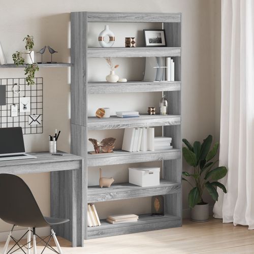 Bibliothèque/Classeur Vidaxl Noir Chêne 100x30x198 Cm En Bois D'ingénierie