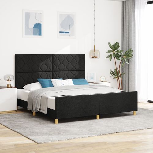 Lit Vidaxl Noir 180x200 Cm En Tissu