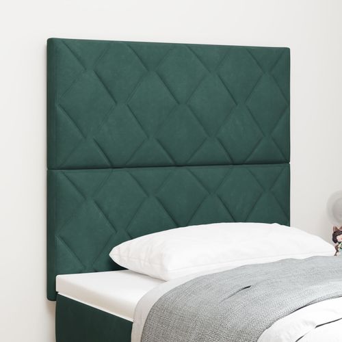 Vidaxl Tête De Lit Design Blocs De Diamant Vert Foncé 100 Cm Velours, Vidaxl Tête De Lit Design Blocs De Diamant Vert Foncé 200 Cm Velours