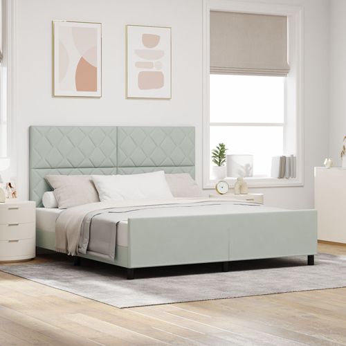 Cadre De Lit Vidaxl En Velours Gris Clair - 180x200 Cm