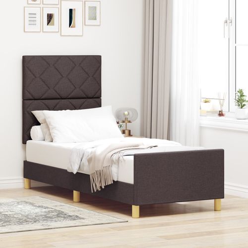Cadre De Lit Vidaxl Marron Foncé 80x200 Cm En Tissu