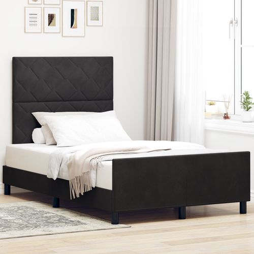 Lit Vidaxl Noir 120x190 Cm Velours