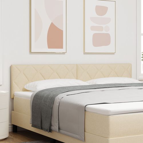 Vidaxl Tête De Lit Design Blocs De Diamant Crème 180 Cm Tissu