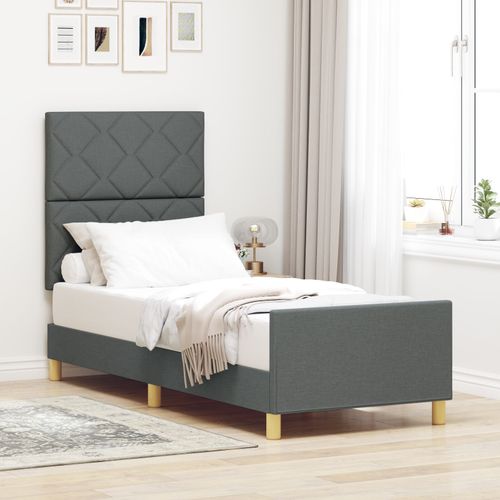 Lit Vidaxl Gris Foncé 80x200 Cm Tissu