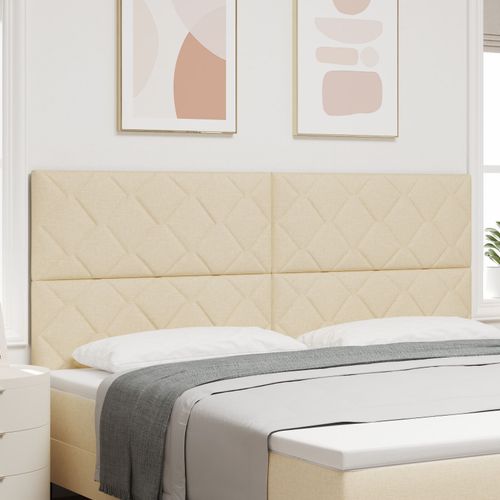 Vidaxl Tête De Lit Design En Diamant Crème 200 Cm Tissu