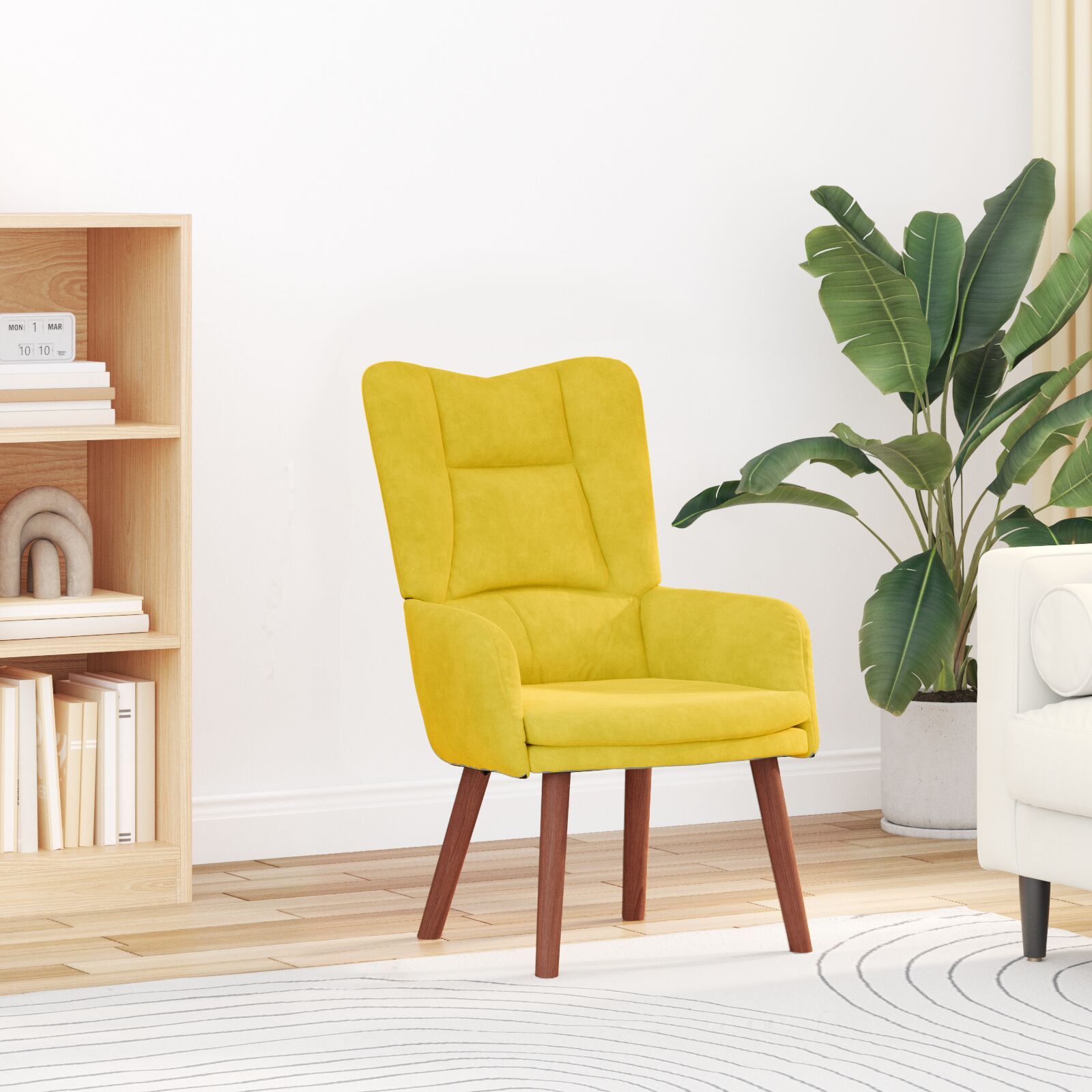 Fauteuil Relaxant Vidaxl En Velours Jaune