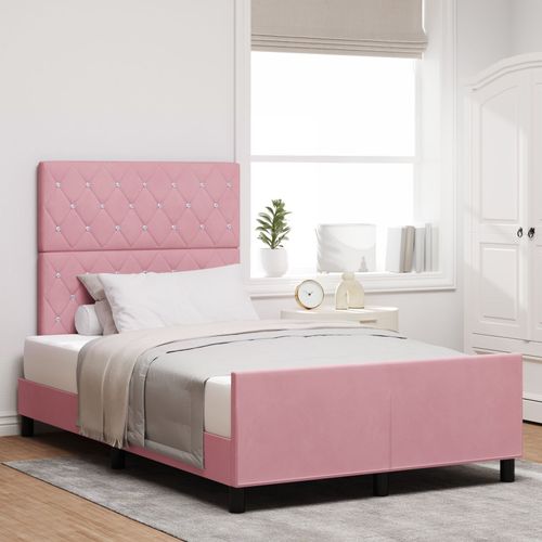 Vidaxl Cadre De Lit Rose 120x200 Cm Velours