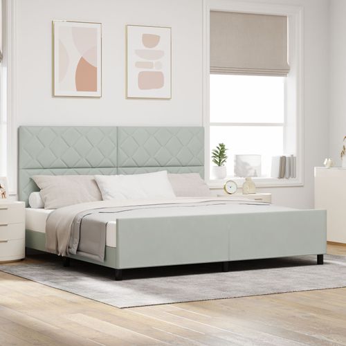 Cadre De Lit Vidaxl Gris Clair 200x200 Cm Velours
