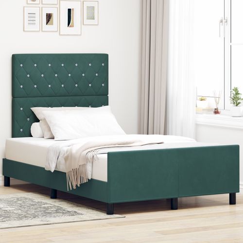 Cadre De Lit Vidaxl Vert Foncé 120x200 Cm Velours