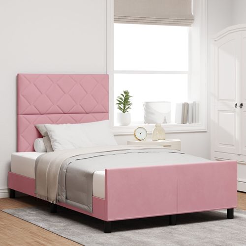 Lit En Velours Rose Vidaxl 120x190 Cm