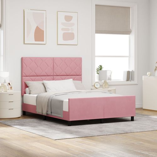 Cadre De Lit Vidaxl Rose 140x190 Cm Velours