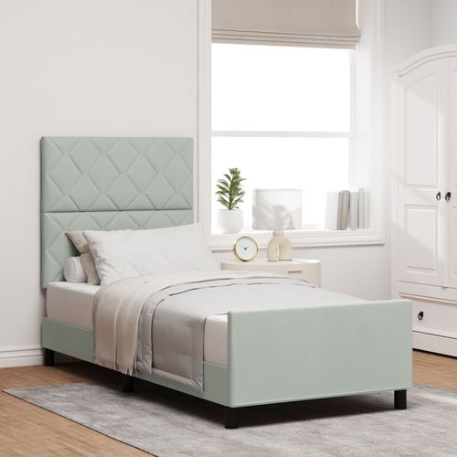 Vidaxl Cadre De Lit Gris Clair 100x200 Cm Velours