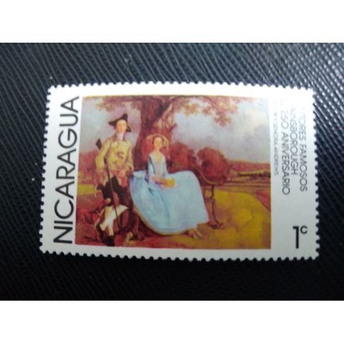 Timbre Nicaragua Y T 1085 M. Et Mme Andrews, Thomas Gainsborough 1978 (060509 )