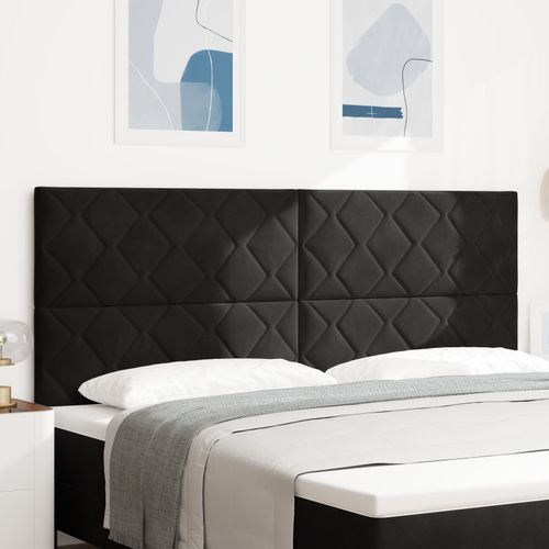 Vidaxl Tête De Lit Design En Blocs De Diamant Noire 200 Cm Velours