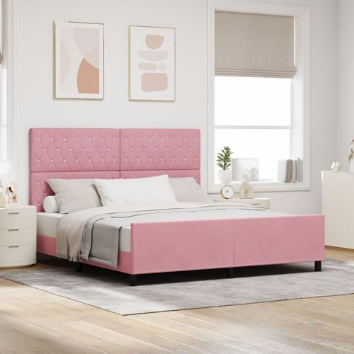 Vidaxl Cadre De Lit Rose 180x200 Cm Velours