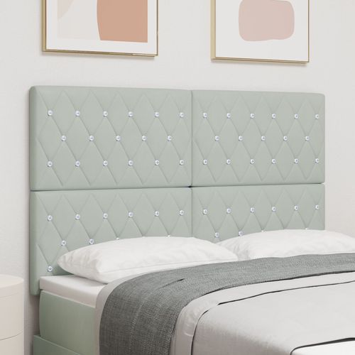 Vidaxl Tête De Lit En Velours Gris Clair 140 Cm Avec Capitonnage En Cristal