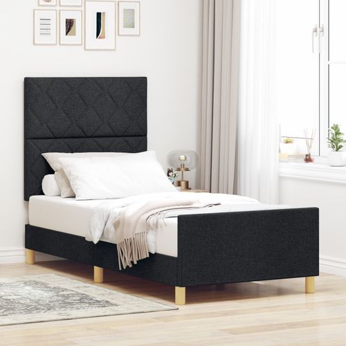 Lit Vidaxl Noir 100x200 Cm En Tissu