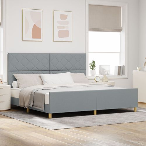 Lit En Tissu Gris Clair Vidaxl 200x200 Cm
