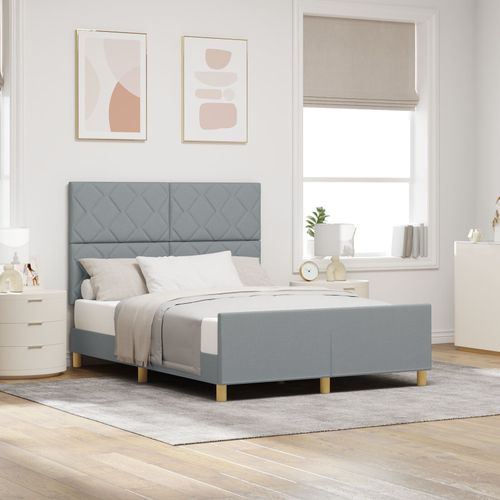 Cadre De Lit Vidaxl Gris Clair 140x190 Cm En Tissu
