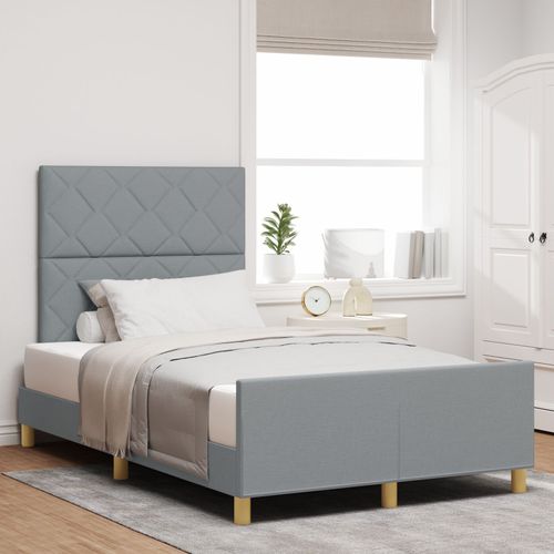 Cadre De Lit En Tissu Gris Clair Vidaxl 120x190 Cm