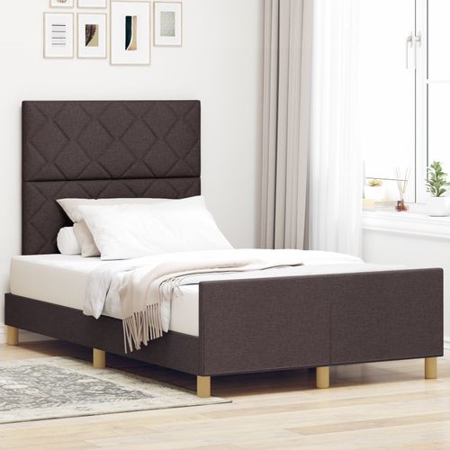 Cadre De Lit Vidaxl En Tissu Brun Foncé 120x190 Cm