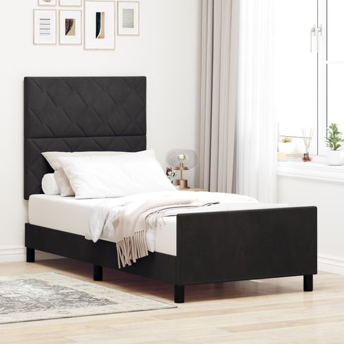 Vidaxl Cadre De Lit Noir 90x190 Cm Velours
