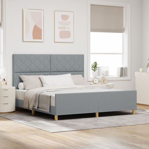 Cadre De Lit Vidaxl En Gris Clair, 180x200 Cm, En Tissu