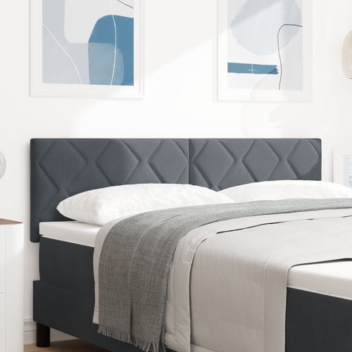 Tête De Lit Vidaxl Design Blocs Diamants Gris Foncé 160 Cm Velours