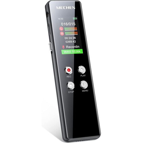MECHEN 64 Go Enregistreur vocal numérique - commande vocale - Noir