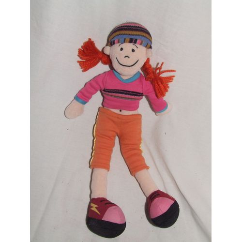 POUPEE JELLYCAT TISSU CHIFFON 34 cm orange rose tresses