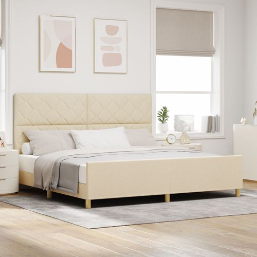 Cadre De Lit Vidaxl Crème 200x200 Cm En Tissu