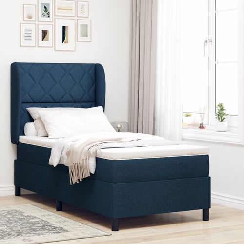 vidaXL Matelas à Sommier avec Matelas Noir 80x200 cm Tissu Ensemble de 5
